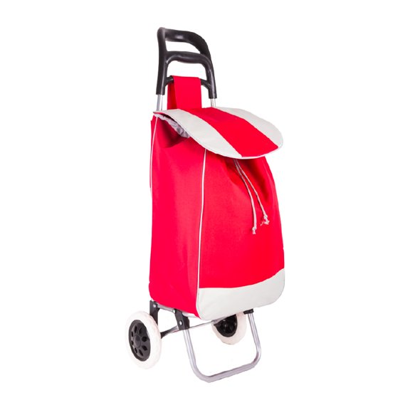 Carrito Plegable Multifuncional Queen Sense Ideal Para Mandado Supermercado Con Bolsa De Lona Color Rojo