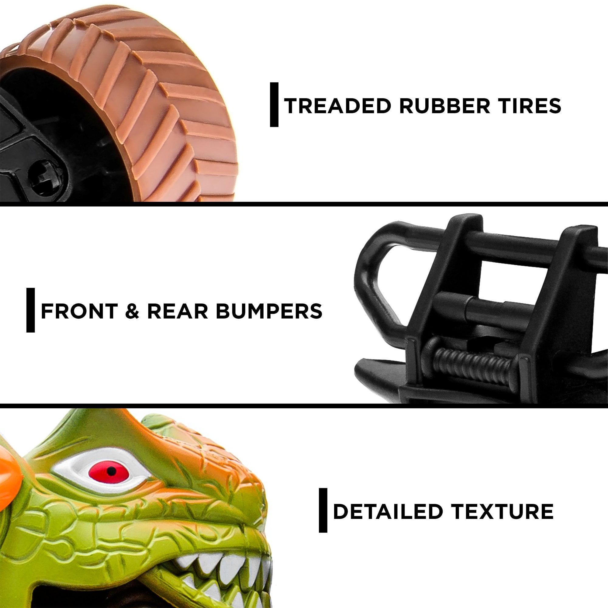 CIPACHO Kids Off-Road Vehicle Toy 1/43 Scale 27MHz Toy Dinosaur RC Cars, 9mph Max Speed, Monster Truck for Toddlers Birthday Gifts, Bronze