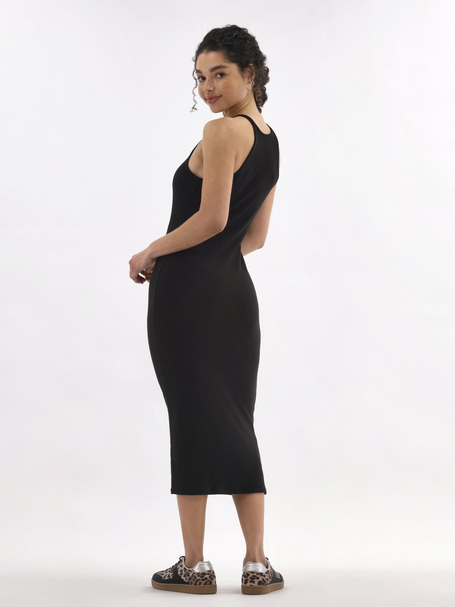 No Boundaries Ribbed Racerback Tank Midi Dress, Women's