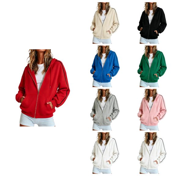 Zipper Hooded Sweatshirt Loose And Casual Long Sleeved Pullover Jacket