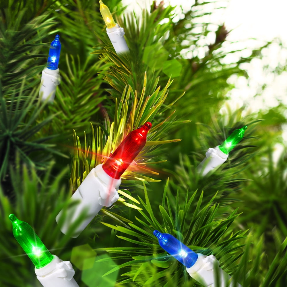 Holiday Time LED Mini Light Set White Wire Multi Bulbs, 50 Count