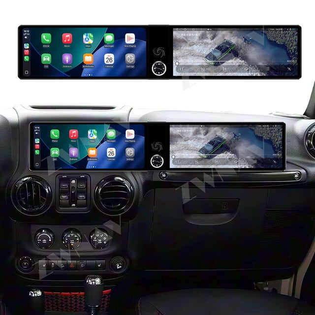 ZWNAV Dual 12.3 inch Screen Car Radio For Jeep Wrangler 2017-2023 Android GPS Navigation Multimedia Video Player Stereo Receiver Head Unit