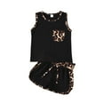 thumbnail image 2 of YWDJ Girls 2 Piece Outfits Casual Kids 1-6 T Sleeveless Tank Tops Shorts Fashion Clothes Black 2 T, 2 of 4
