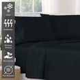 thumbnail image 4 of Pizuna Pure 100% Cotton Flat Sheets Only Full Black (1 PC), Luxurious 400 Thread Count Long Staple Cotton Sateen with 4" Hem (Combed Full Flat Sheet Only Cotton), 4 of 5