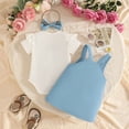 thumbnail image 4 of Tiijoy Infant Girls Outfits Cute Cotton Short Sleeve Romper Bow Jumper Dress Headband 3Pcs Set, Sizes 18-24M, 4 of 8