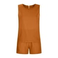 thumbnail image 3 of Birdeem Mode Femme Col Rond Blouse Sans Manches Ample Coton Lin Poches Pantalons Ensembles Chemises, 3 of 8