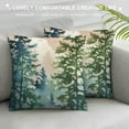 thumbnail image 3 of ARISTURING  Watercolor Blue Green Tree Pillow Covers Rustic Style Nature Forest Print Decorative Throw Pillows Winter Christmas Square Cushion Case for Home Sofa Couch Bed Outdoor, 3 of 5