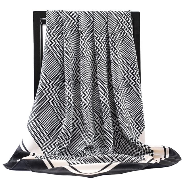 Bufanda de seda de marca Retro para mujer, bandana cuadrada con patrón bohemio, Hijab, diadema, foulard, silenciador, 90x90cm, 2022 qiuyongming unisex
