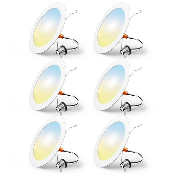 FREELICHT Paquete de 6 Lámparas LED Empotrables de 6" 10W Regulables