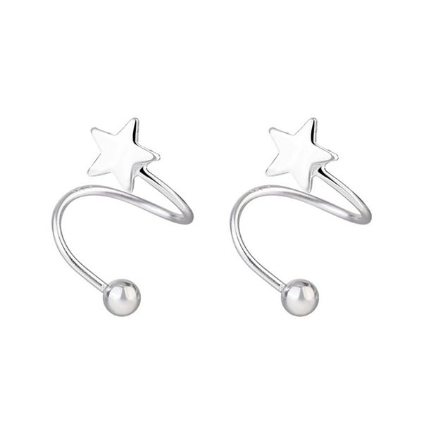 2 uds anillo de labio retorcido en espiral de acero inoxidable Piercing de lengua corazón estrella oreja cartílago hélice Piercing Stud pendiente joyería regalos Dengxun unisex