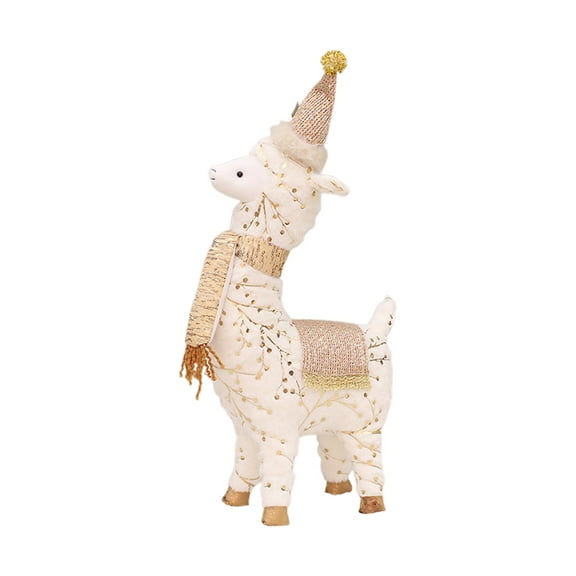 A Large Llama Decoration For Christmas At 24.4 Inches With A White Finish For Scene Arrangements And Themed Party Decor