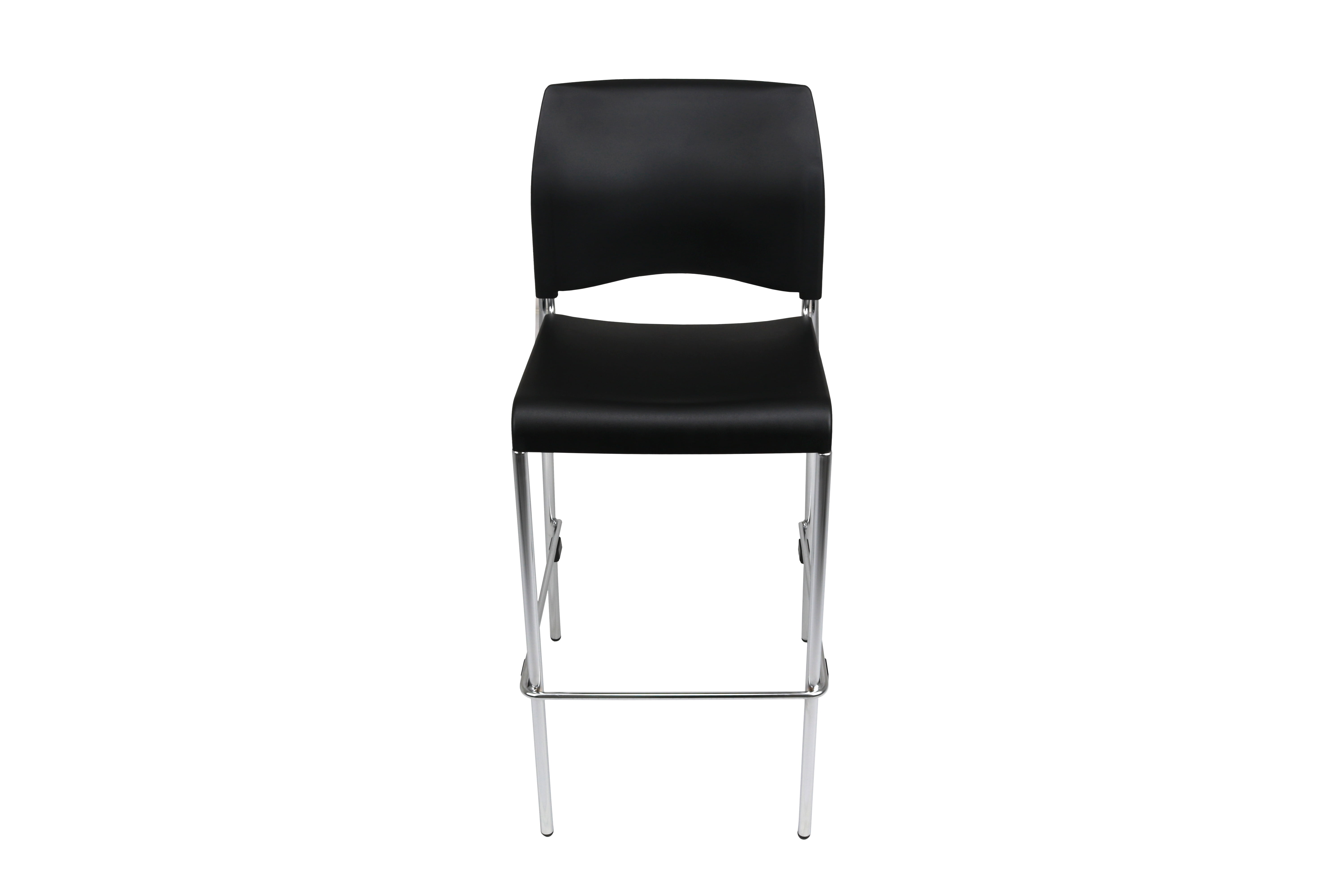Hampden Furnishings Jody Collection Black Plastic Stackable Bar Stools, 30-Inch, Pack of 4