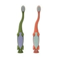 thumbnail image 4 of Dr. Brown's Baby & Toddler Training Toothbrush with Soft Bristles, Green/Orange Dinosaurs, 1-4Y, 2 Pack, 4 of 10