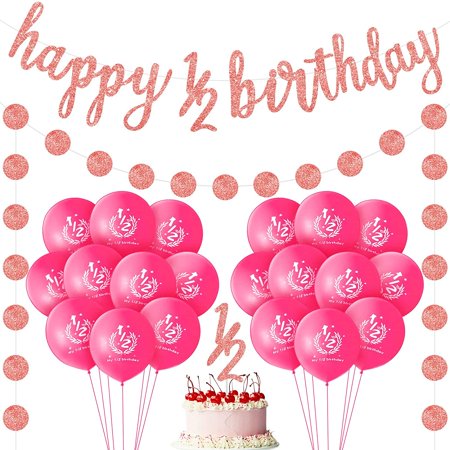 30 Pieces 1 2 Birthday Decorations Pink Balloons 6 Months Birthday Decorations 6 Months Happy Half Birthday Balloon With 6 Months Banners And Pull Ring For Girl Boy Birthday Party Decoration Pink Walmart Canada