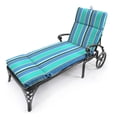thumbnail image 2 of Jordan Manufacturing Sunbrella 72" x 22" Dolce Oasis Multicolor Stripe Rectangular Outdoor Chaise Lounge Cushion with Ties and Hanger Loop, 2 of 9