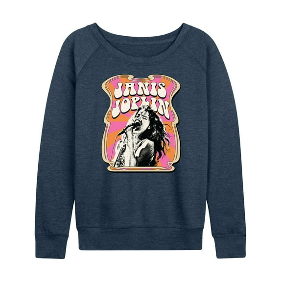 Janis Joplin - Poster Style - Women's Lightweight French Terry Long Sleeve Shirt