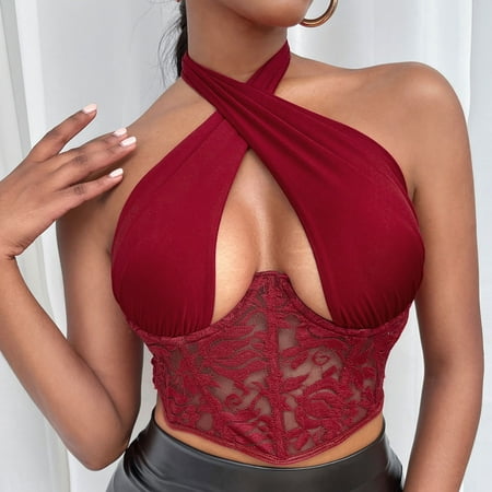 

SBYOJLPB Women s waist Women s Small Waistcoat with Wrapped Chest Slim Fit Waist and Shoulder Vest Wine 4(S)