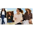 thumbnail image 3 of SPROUTOP Blouses for Women Waffle Knit Long Sleeve Shirts Casual Button Up Henley V Neck Tunic Tops Basic Tees, 3 of 4