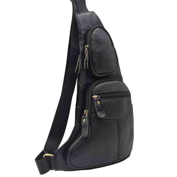 Mochila bandolera de piel Hebetag con bandolera para hombre y mujer