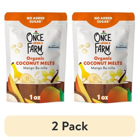 (2 pack) Once Upon a Farm Organic Coconut Melts, Mango Ba-nilla, 1oz Bag