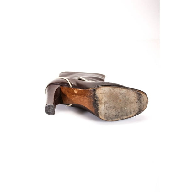 Pre-owned|Marni Womens Slip On Block Heel Round Toe Boots Brown