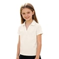 thumbnail image 2 of Polo Shirt Girls Short Sleeve V-Neck Girls Tennis Shirt Girls Athletic Shirts Beige Polo Shirts Size 3-14 Years, 2 of 6