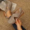 thumbnail image 4 of Wedge Sandals for Women Closed Toe Hollow out Fashion Gladiator Summer Beach Orthopedic Shoes with Hook and Loop Khaki Size 7, 4 of 7