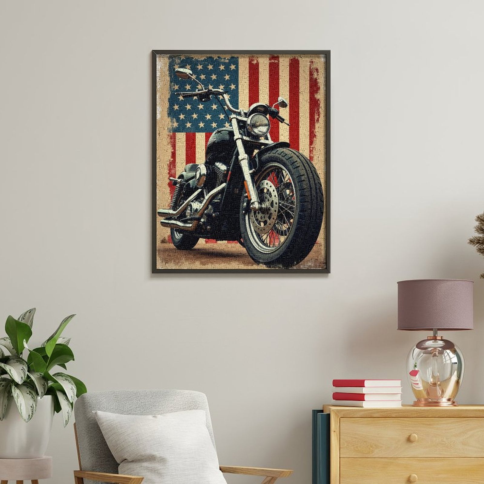 Paint by Numbers Kit for Adults, American Motorcycle Vintage Photo Paint by Numbers, Easy Paint by Numbers Kit for Adults Beginner, DIY Adult Paint by Number Kits on Canvas, 12x16in Home Decor