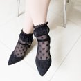 thumbnail image 5 of Womens Girl Elegant Lace Ankle Socks Ruffle Frilly Dress Socks Hollowout Patterned Fishnets Mesh Lace Trim Socks Hosiery, 5 of 8