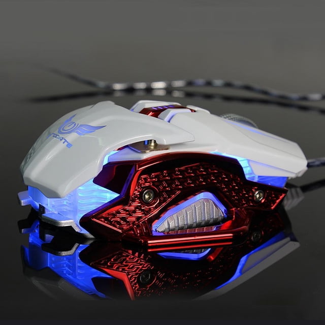 Adjustable Ratón de Juegos 4000DPI 8 Button Light Accesorios Ordenador Negro+ Bco shamjiam Ratón para computadora