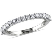Miabella 1/2 Carat T.W. Diamond 14kt White Gold Semi-Eternity Anniversary Ring