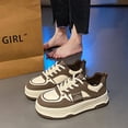 thumbnail image 3 of Zapatillas de suela gruesa para niñas, para combinar con todo, color negro, para primavera y otoño, de invierno, con forro polar, deportivas informales blancas para mujer, 3 of 6