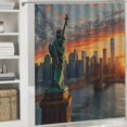 thumbnail image 6 of Orinice Sunset City Skyline Bridge Bathroom Decor Set with Hooks, Colorful Luxurious Graphic Print Polyester Fabric Fashion Shower Curtain 100% Polyester Home Bathtubs Decoration 60x72, 6 of 7