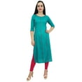 thumbnail image 2 of Bimba Women Black Short custom Kurta Kurti 3/4 Sleeve Formal Indian Top Blouse, 2 of 7