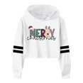thumbnail image 2 of SGMVNU Kids Hoodies 2025 Fall Clothes Kids Crop Tops Girls Happy Letter Print Long Sleeve Fashion Hoodies Pullover Sweatshirts Hooded Fall Tops(Size 8-9 Years, yk251203_3-White), 2 of 4