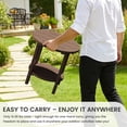 thumbnail image 4 of FUNDAZE 2-Tier Round HDPE Patio Side Table, End Tables For Living Room, Waterproof Indoor & Outdoor Small Table for Poolside, Garden, Brown, 4 of 10