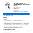 thumbnail image 2 of Rear Brake Pad and Rotor Kit - Compatible with 2003 - 2011 Ford Crown Victoria 2004 2005 2006 2007 2008 2009 2010, 2 of 2