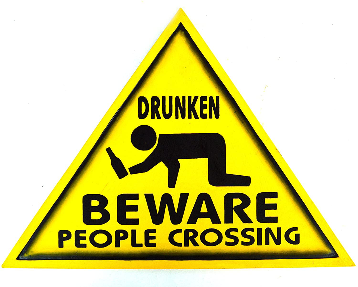 Wall Decor Metal Sign Warning Drunk People Crossing Plates 12 X 16 Inches Aluminum Metal Sign