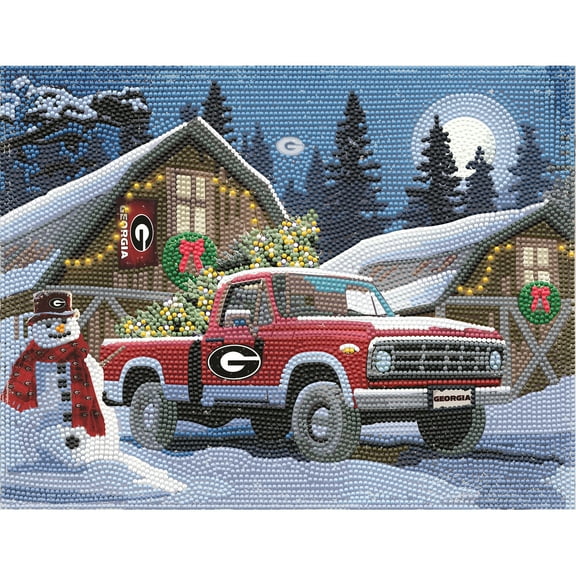 Georgia Bulldogs Winter Truck Diamond Art Holiday Craft Kit