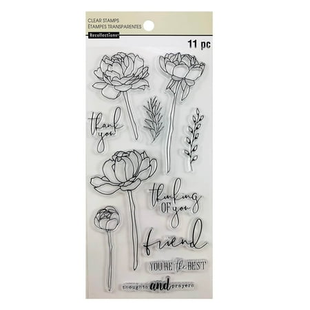 UPC: 0191518159813 | Peony Sentiment Clear Stamp Set by Recollections™