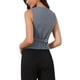thumbnail image 3 of Chaleco de mujer sin mangas con cuello en V, botones, a rayas, tendencia, atuendos casuales XL gris, 3 of 6