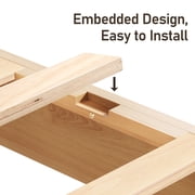 Fluest Queen Solid Wood Bed Frame with High Headboard and Charging Station, Natural Finish
