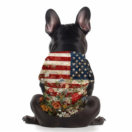 Dog Shirts for Small Dogs Distressed Stars Stripes Patriotic Pet Apparel Holiday Cookout Outfit Sky Blue 1 Pc