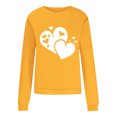 thumbnail image 4 of Fartey Chandail en Molleton Graphique Cœur d'Amour pour Femmes Doux Confortable à Manches Longues Pulls Décontractés Col Rond Tops de Vacances Mode Chandails en Molleton de la Saint-Valentin en Solde Jaune, 4 of 4