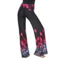 thumbnail image 4 of White Mark Women's Peacock Printed Palazzo Pants, 4 of 4