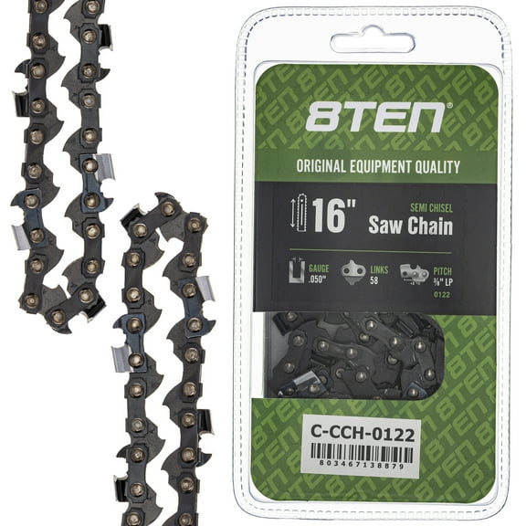 Semi Chisel Chainsaw Chain 16 inch .050 3/8 LP 58DL for Remington Wen 810-CCC2344H