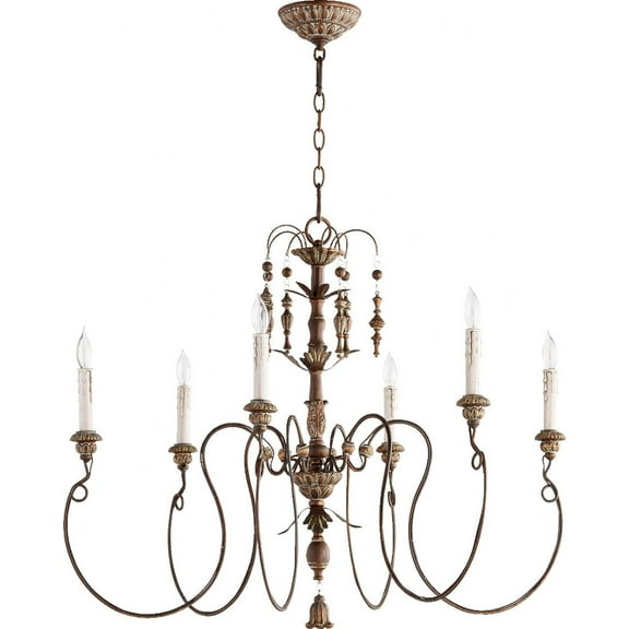 Quorum Lighting Salento 6-Light Vintage Copper Chandelier