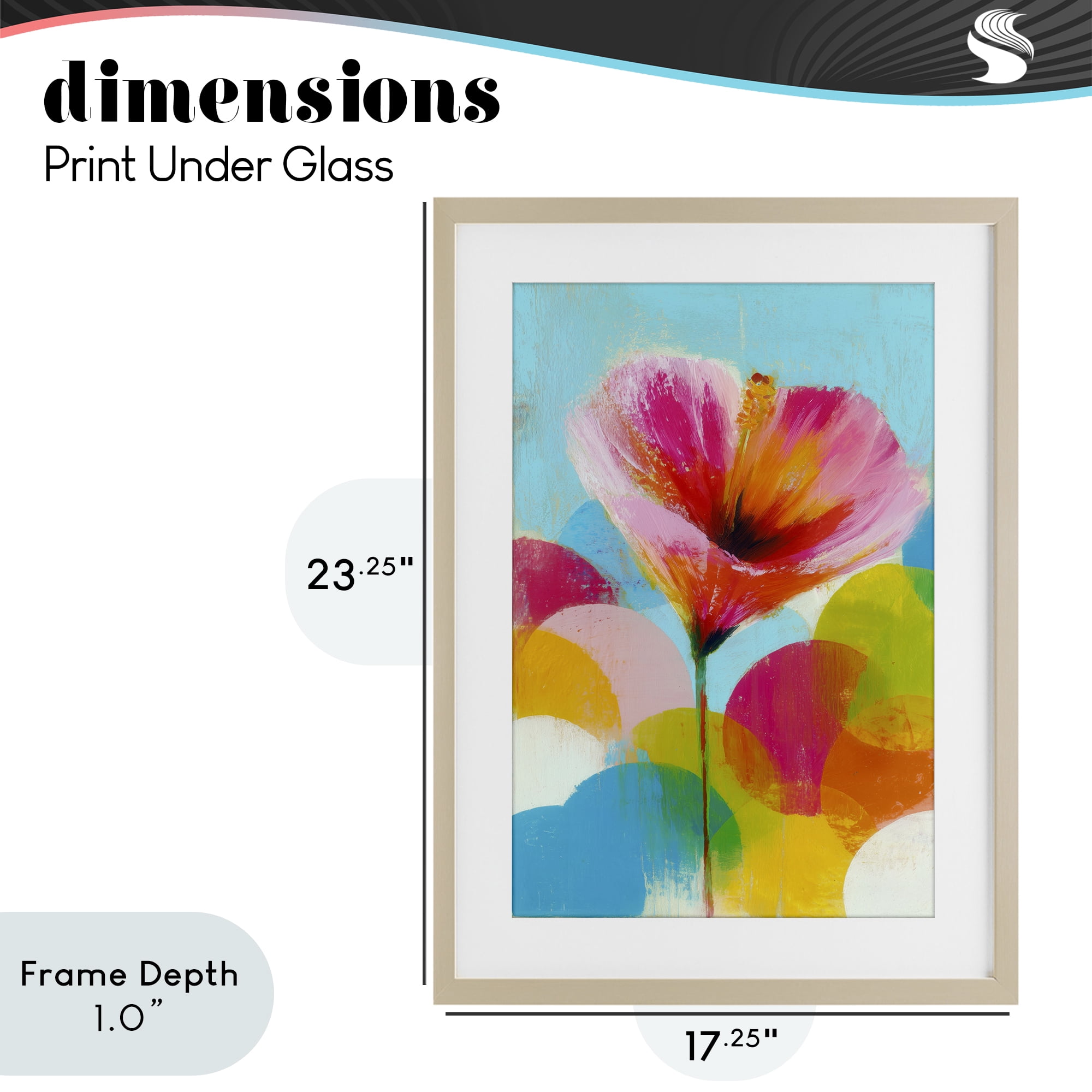 Stupell Industries Hibiscus In The Sun Birch Framed Print Under Glass, design by Chromatic Storm Studio
