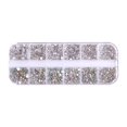 thumbnail image 2 of SmartBy 1 Set Round Nail Art Rhinestone Kit 12 Grids Assorted Size Decoration Fake Gems DIY Nail Design Crafting Glass Flatback Rhinestones, 2 of 7