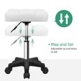 thumbnail image 4 of FURWOO Tabouret Carré Pivotant avec Roues Tabouret Roulant en Cuir PU Tabouret à Hauteur Réglable pour Spa Salon Massage Blanc, 4 of 7